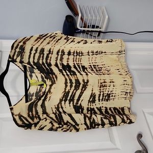 Silk tie-dye print top. Size M.